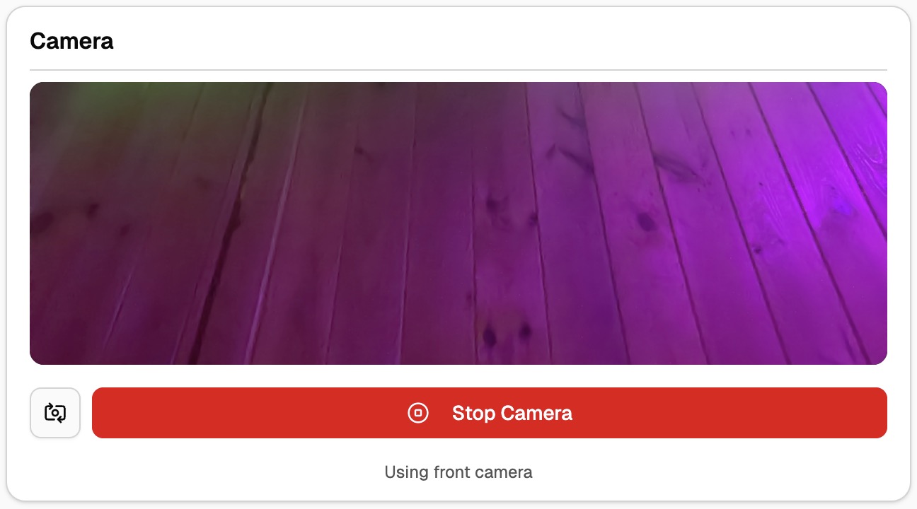 Phone camera as wireless input