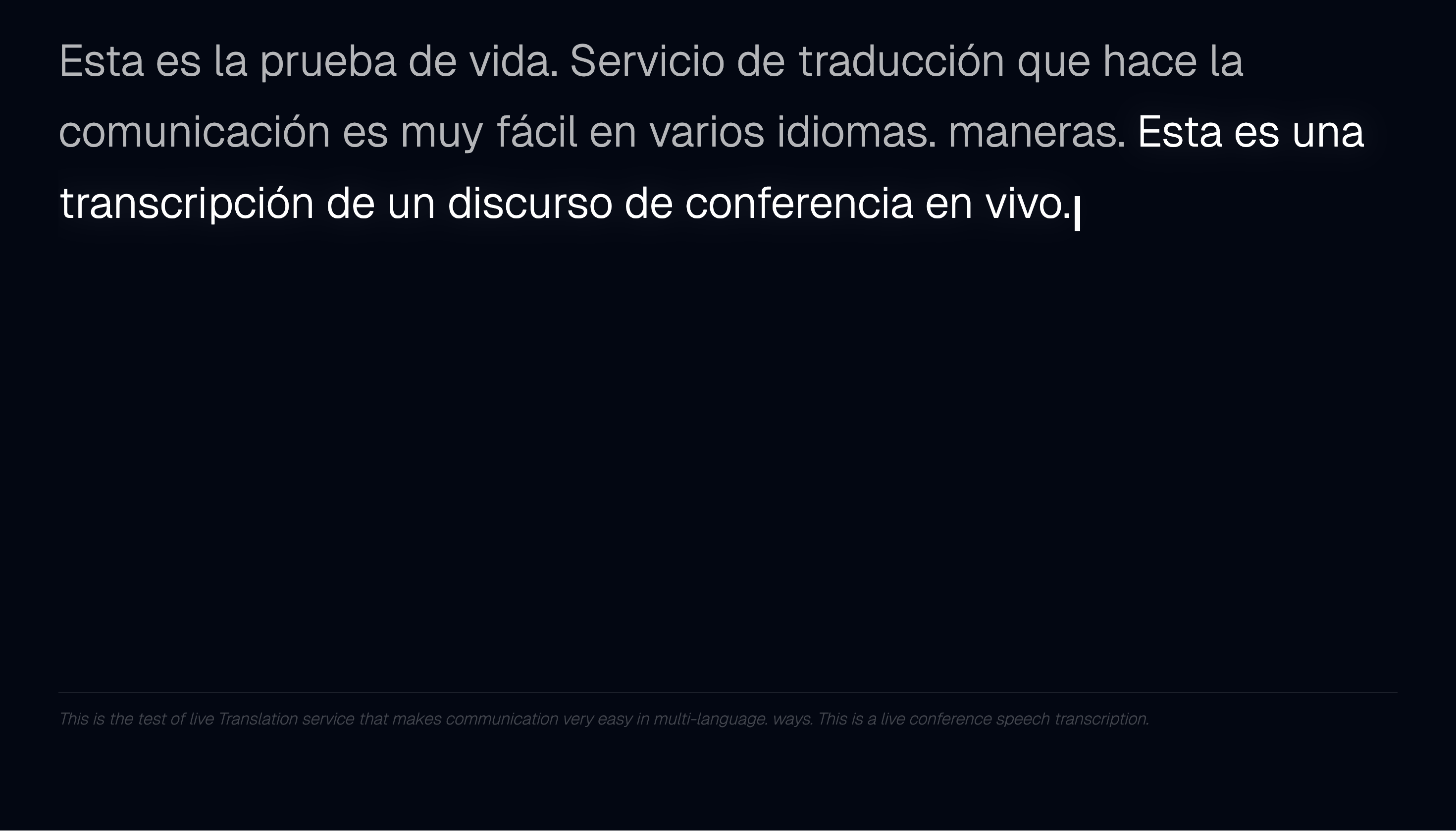 Live translated captions on screen