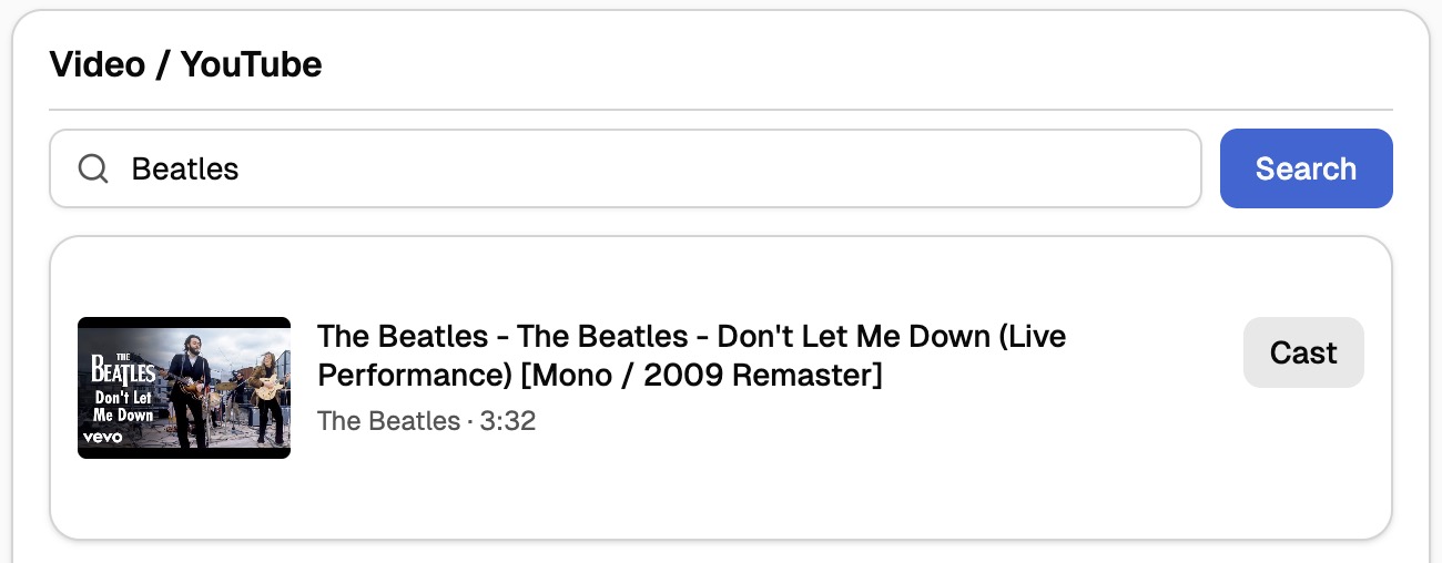 Inline YouTube search
